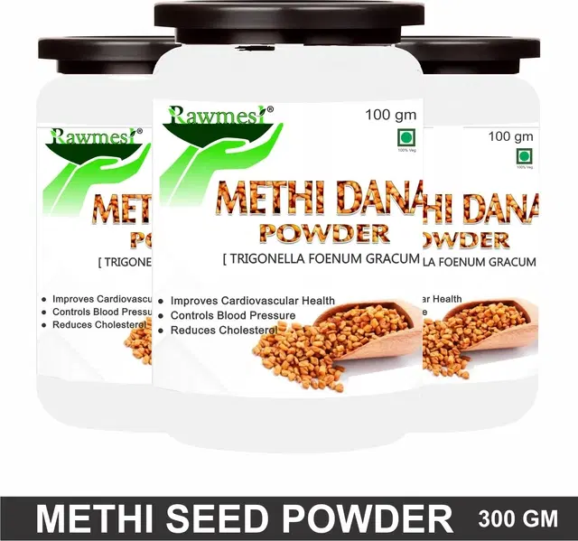 Pure Ayurvedic Certified Organic Methi Dana Powder, 100 g, Pack of 3