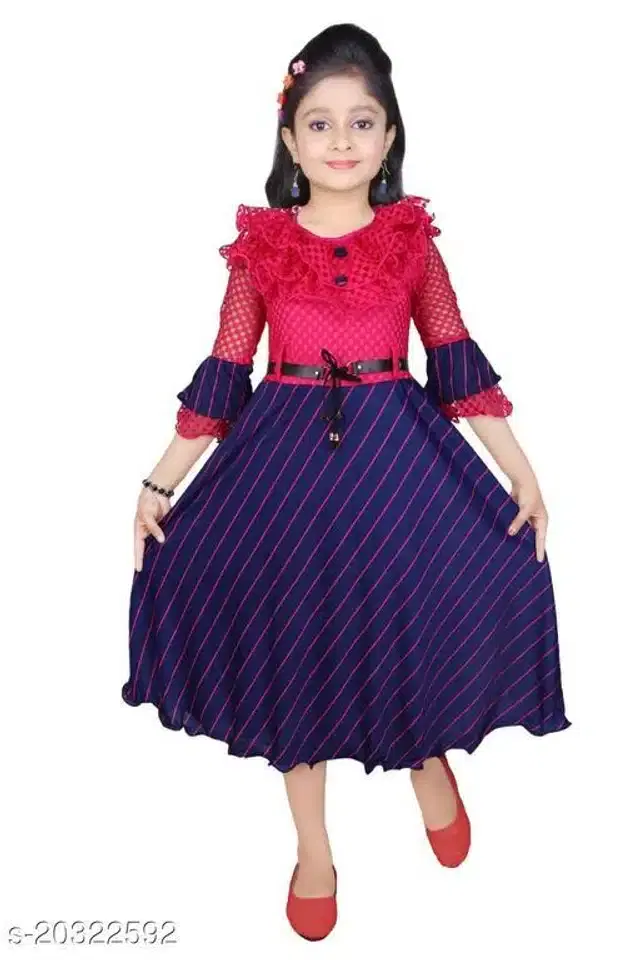 Ethnic Gown for Girls (Pink & Blue, 2-3 Years)