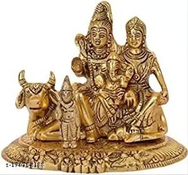 Brass Shiv Parivar Idol, Gold