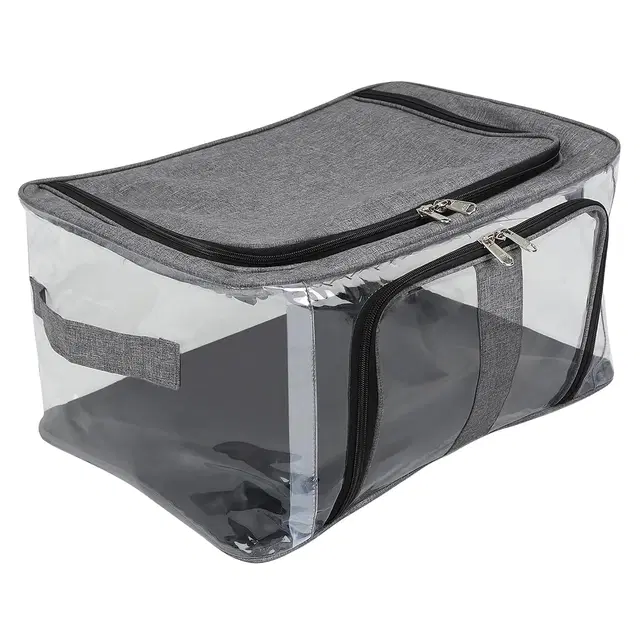 TerraHome x Double-R Storage Bags With Cover And Double Zipper Closure for Clothing Protector Wardrobe Organiser_Grey