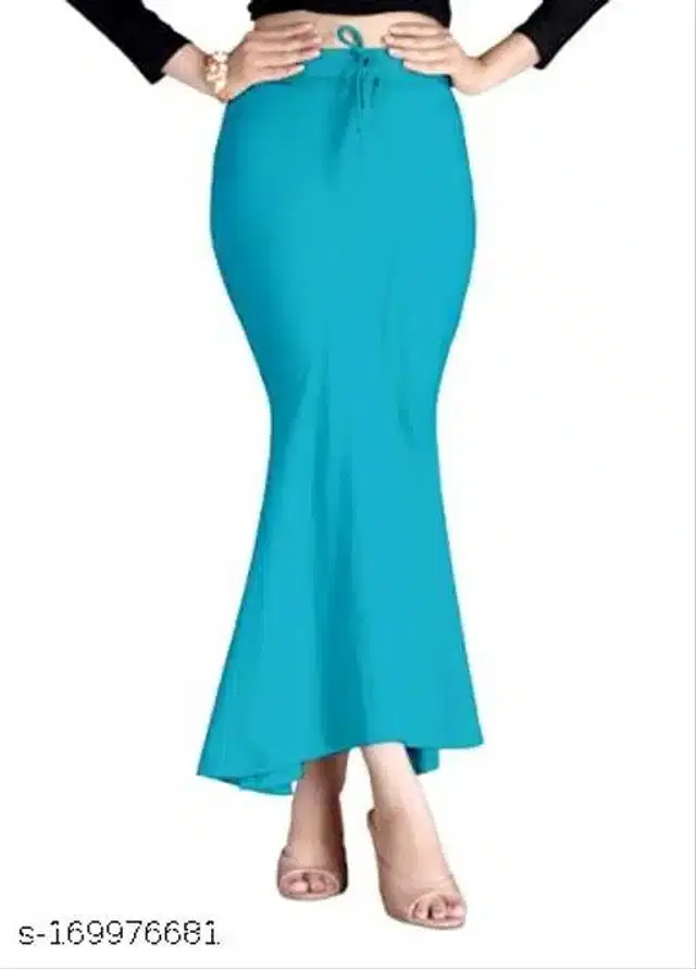 Lycra Saree Shapewear for Women (Blue, S)