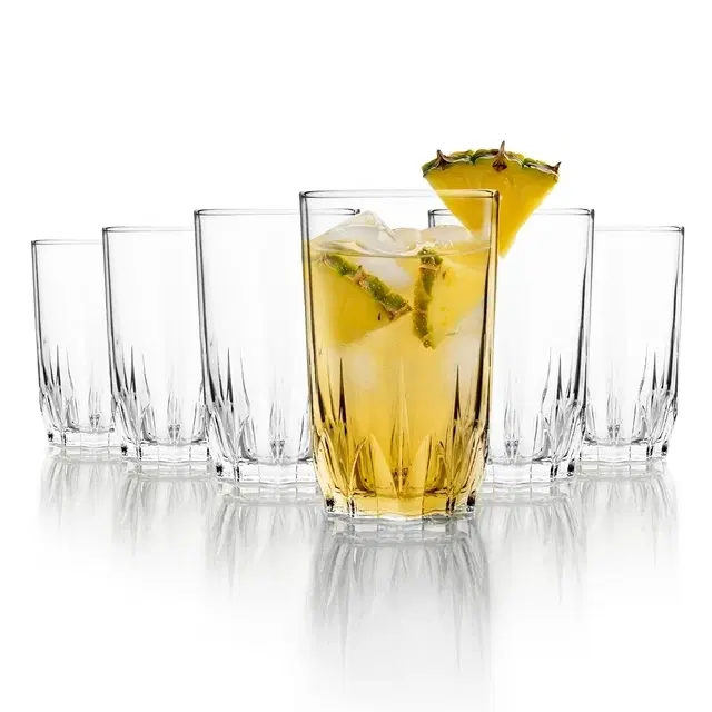 Cello Glaze P-Series Glass Tumbler, 260 ml | Set Of 6 | Lead-Free Toughened Glass | Dishwasher Safe | Water, Juice & Cocktail Glass For Home, Office & Parties