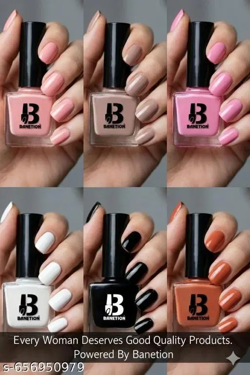 Banetion Matte Nail Polish, Multicolor, Pack of 6