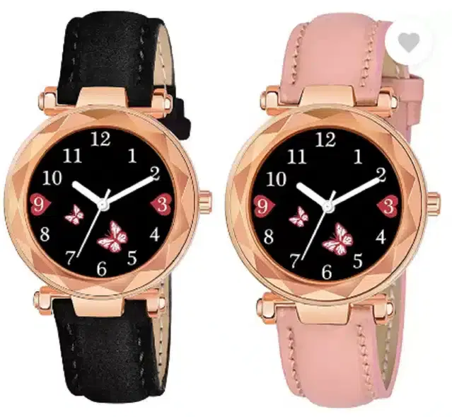 Analog Watch for Women, Pack of 2 (Multicolor)