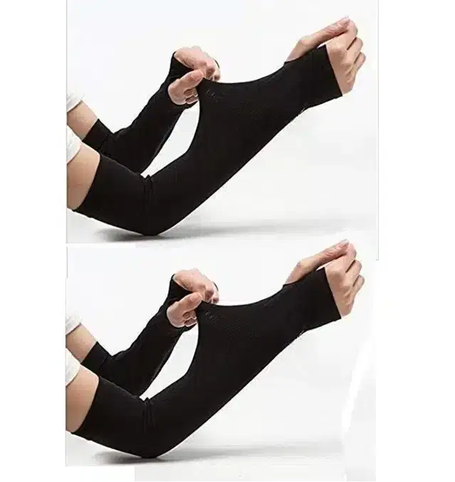 Arm Sleeves for Men, Set of 2 (Black)