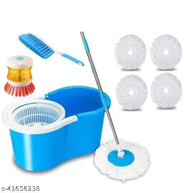 Spin Bucket Mop with Accessories, Assorted, Set of 3