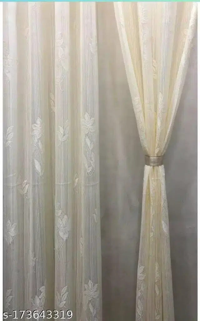 Curtains for Door, Cream, 5 Feet, Pack of 2