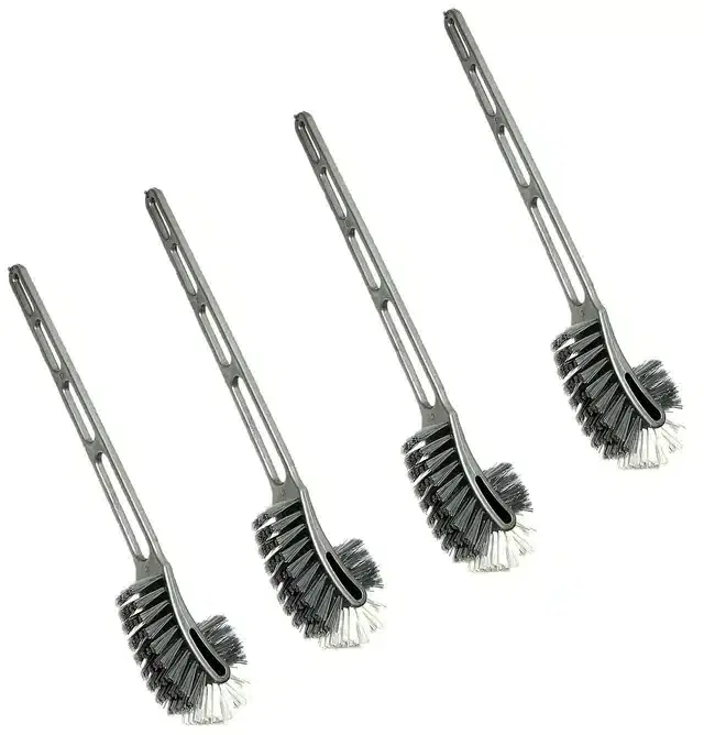 Plastic Long Handle Toilet Brush, Multicolor, Pack of 4