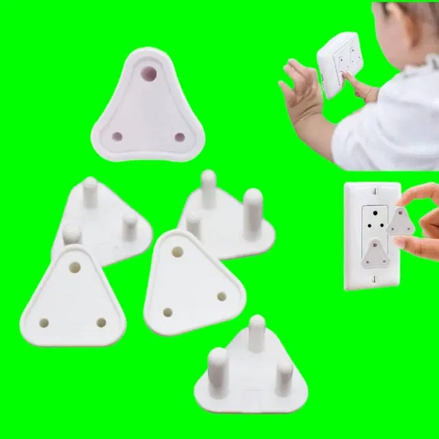 Child Safety Electric Socket Plug Guards, White, Pack of 6