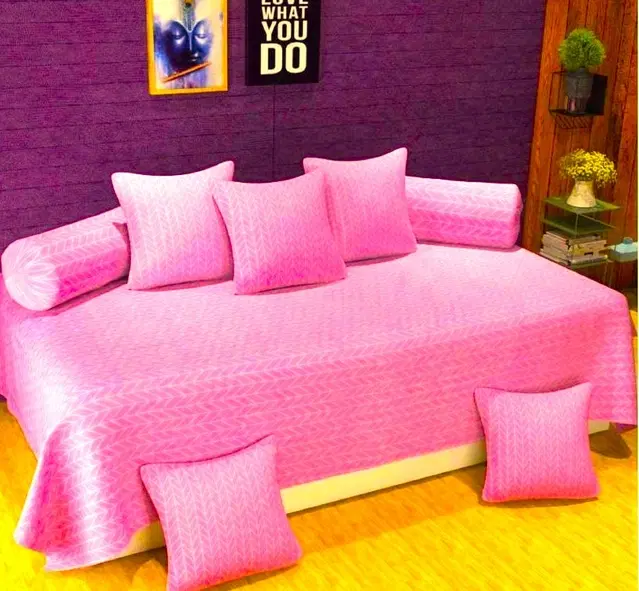 Cotton Printed Diwan Covers Set, 60x90 Inches, Multicolor, Set of 8