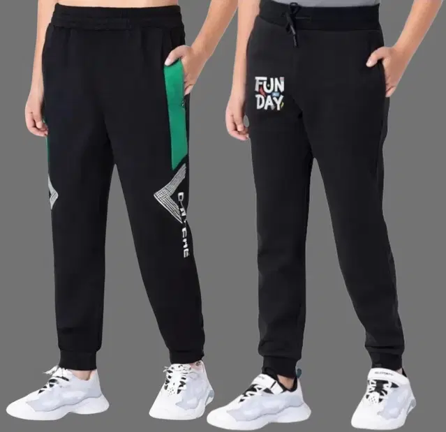 Cotton Blend Trackpants for Boys, Pack of 2 (Multicolor, 2-3 Years)