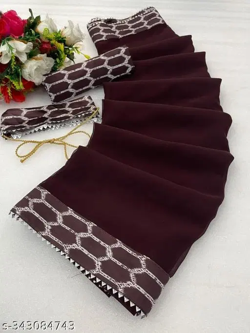 Silk Saree for Women (Brown)