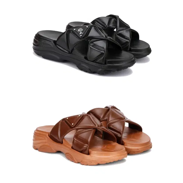 Combo of Sliders for Women, Set of 2 (Multicolor, 8)