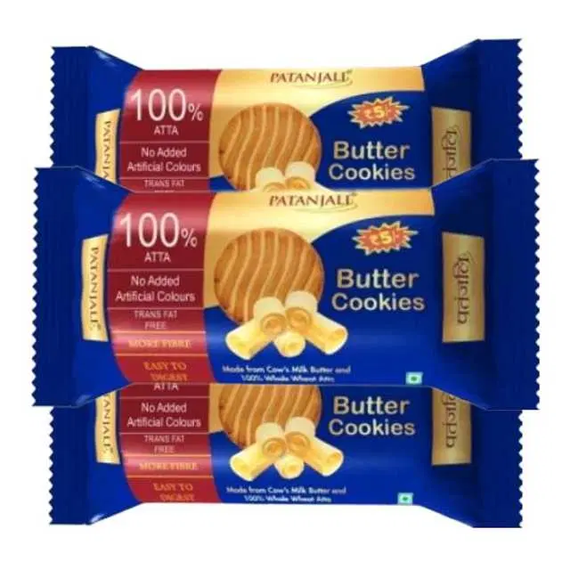 Patanjali Butter Cookies 60 g (Set of 3)