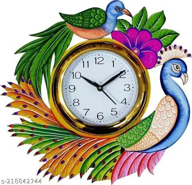 Wooden Wall Clock, Multicolor