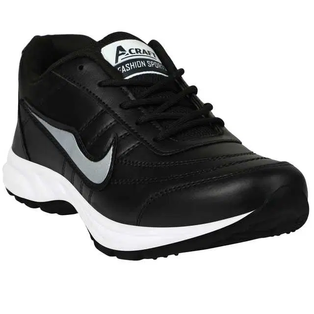 Men's Running Shoes (Black, 6) (V-201)