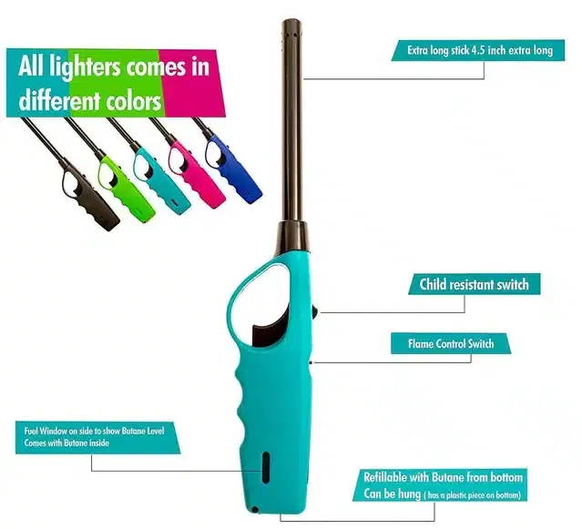 Stainless Steel Gas Lighter, Assorted