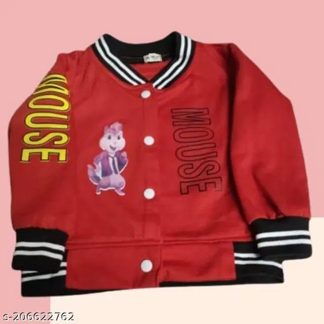 Woolen Solid Jackets for Boys & Girls (Red, 0-1 Years)
