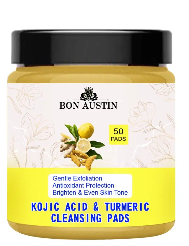 Bon Austin Turmeric & Kojic Acid 50 Pcs Cleansing Pads, Pack of 1