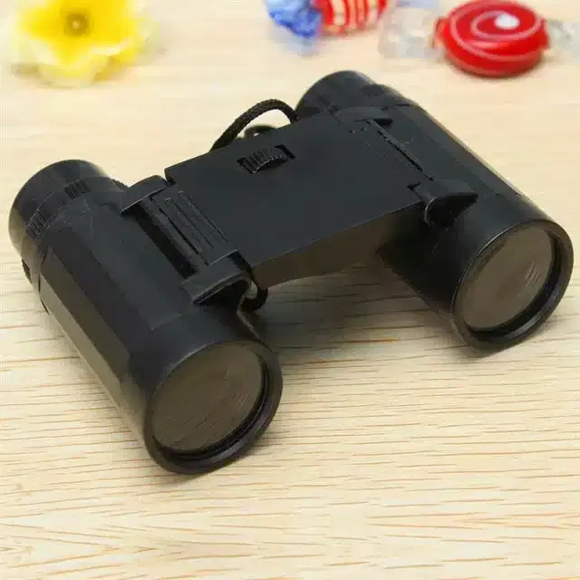 Binocular Telescope Toy with Neck Strap, 15 mm, Black