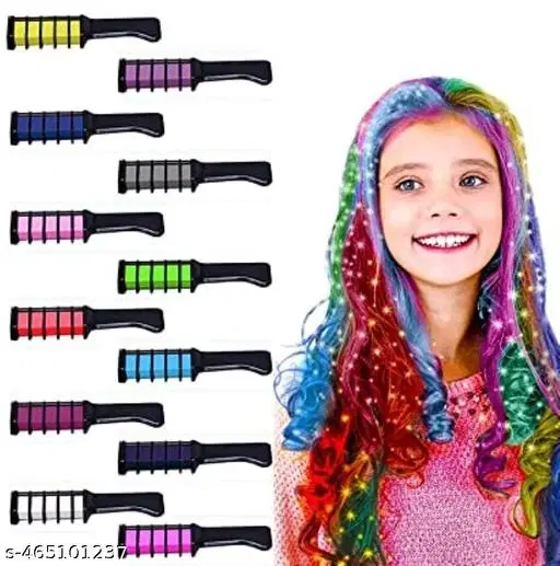Hair Chalk for Girls Temporary Hair Color, Multicolor, Pack of 12