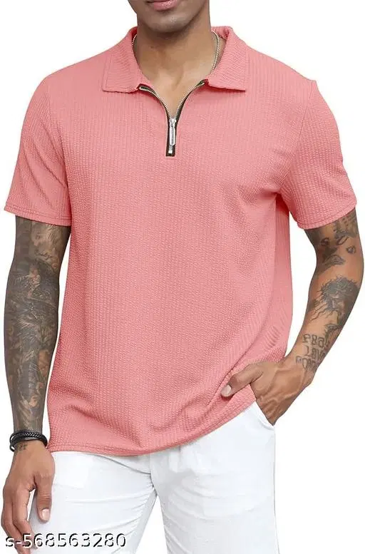 Cotton Blend T-shirt for Men, Pink (S)