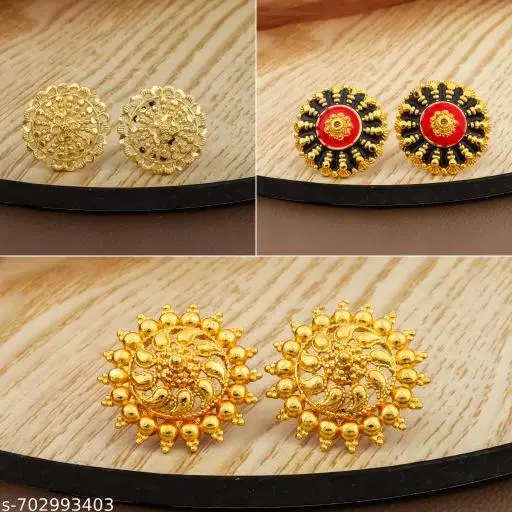 Festive Special Ethnic Gold Plated Stud Earrings