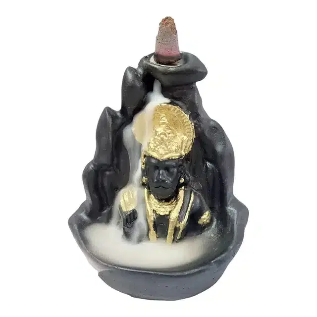 Hanuman Backflow Cone Incense Holder, Black
