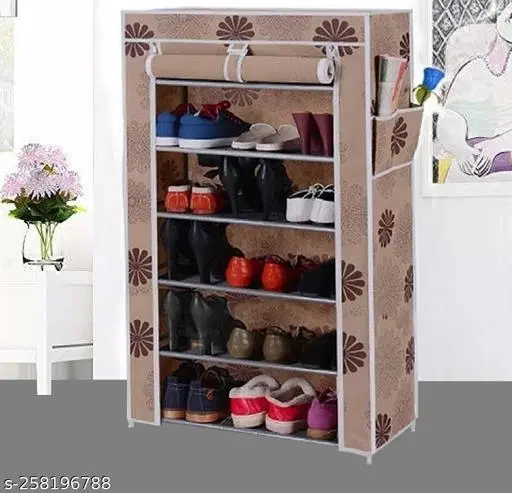 Plastic 6 Layer Collapsible Multipurpose Rack, Brown