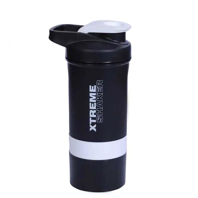 Extreme Gym Shaker Bottle For Protein Shak, Black & White, 700 ml, J-210