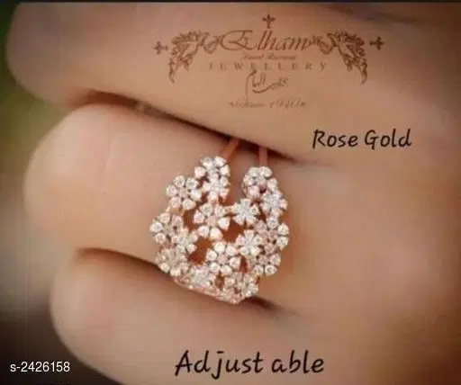 Fashionable Ring for Women (Gold, Free Size)