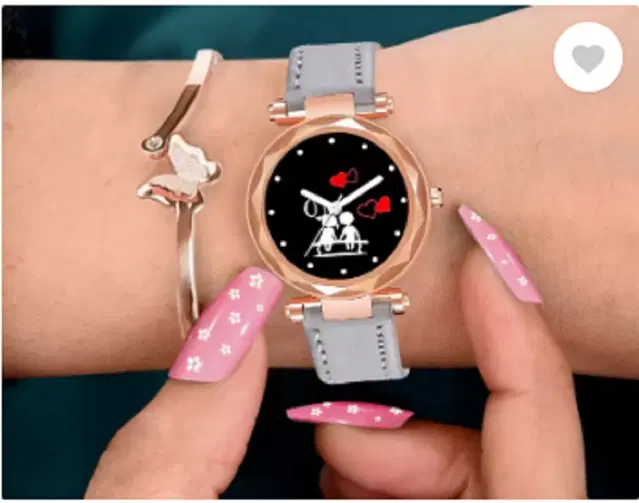 Analog Watch for Women & Girls (Grey)