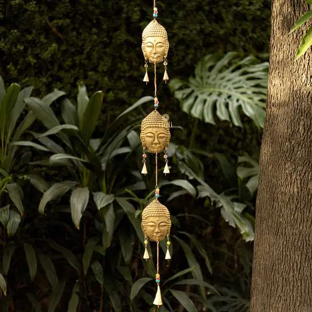 Buddha Metal Wall Hanging, Golden, Du-068