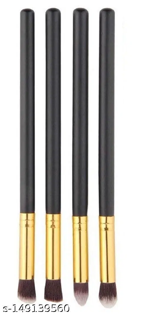 4Pcs/Set Professional Eye Brushes Set Foundation Mascara Blending Pencil Brushes Makeup Tools Cosmetic Black Brush (Set Of 4)