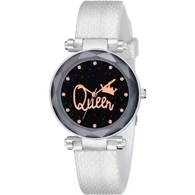 Analog Watch for Girls (White)