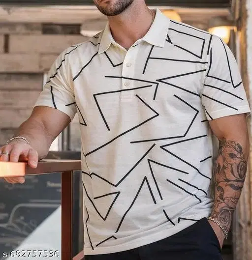 Cotton Blend Printed T-shirt for men, White (XL)