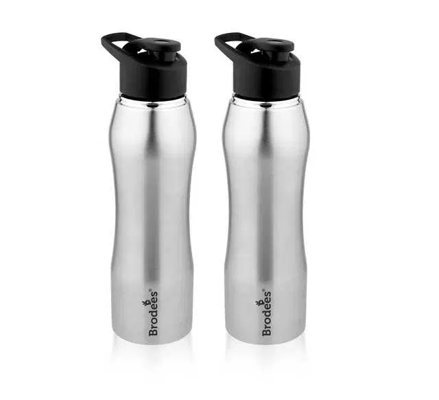 Brodees Meghapushp Stainless Steel Water Bottle, Set Of 2 Pcs, 1000 ml Of Each, A-14