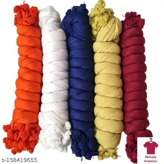 Dupatta for Women, Pack of 5 (Multicolor, 2 m)
