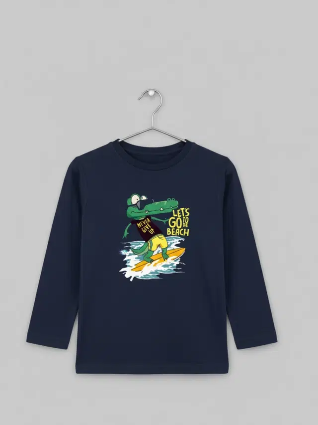 Cotton Printed T-Shirt For Kids, Blue, 2-3 Years, Pack Of 1