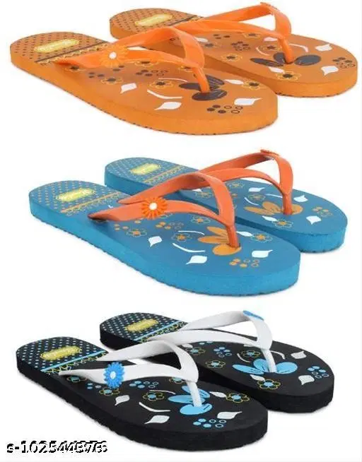 Slippers for Women, Multicolour, Pack of 3 (5)