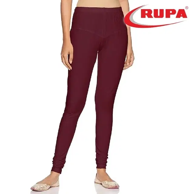 Rupa Cotton Lycra  CHURIDAR LEGGINGS for women, Maroon (Free Size)