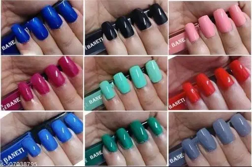 Banetion Matte Nail Polish, Multicolor, Pack of 9