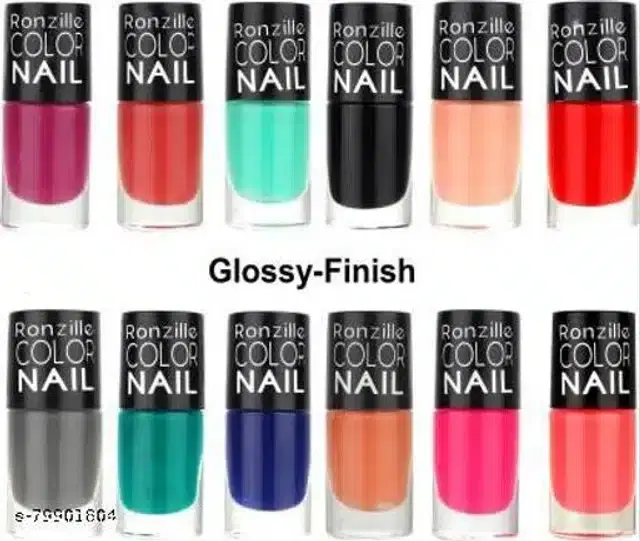 Ronzille Exclusive Nail Polish, Multicolor, 5.5 ml, Pack of 12