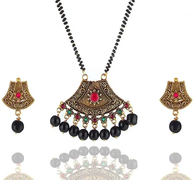 Alloy Mangalsutra With Earrings For Women, Set Of 1,, Set Of 1,, Set Of 1, (Set Of 1, Multicolor)