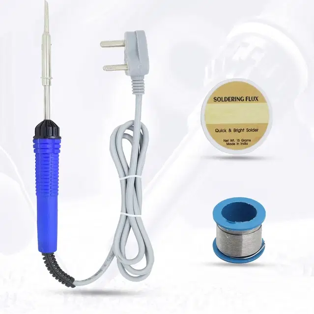 Atrocitus Electronic 3in1 Mobile Soldering Iron Equipment Tool Machine Combo Kit Set with Flux Paste and Wire 25 W Simple, Flat Tip