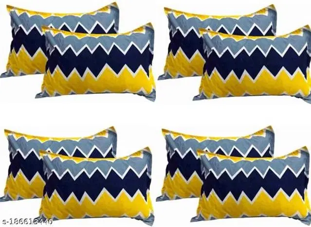 Cotton Pillow Covers, Multicolor, 17x27 inches, Pack of 8