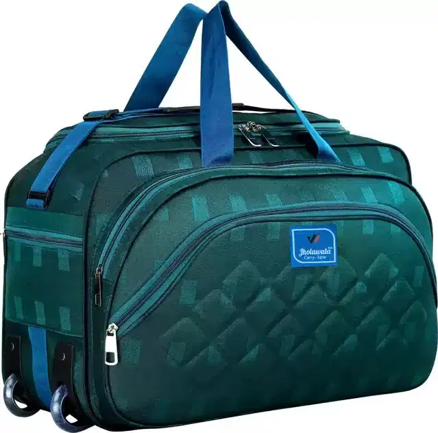 Nylon Traveling Luggage Bag with Wheels, Multicolor,60 L