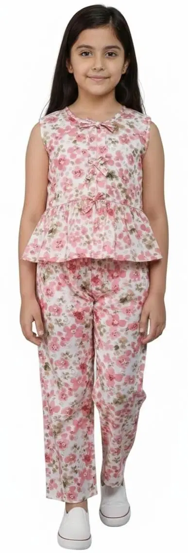 Rayon Blend Clothing Set for girls, Pink (4-5 Years)