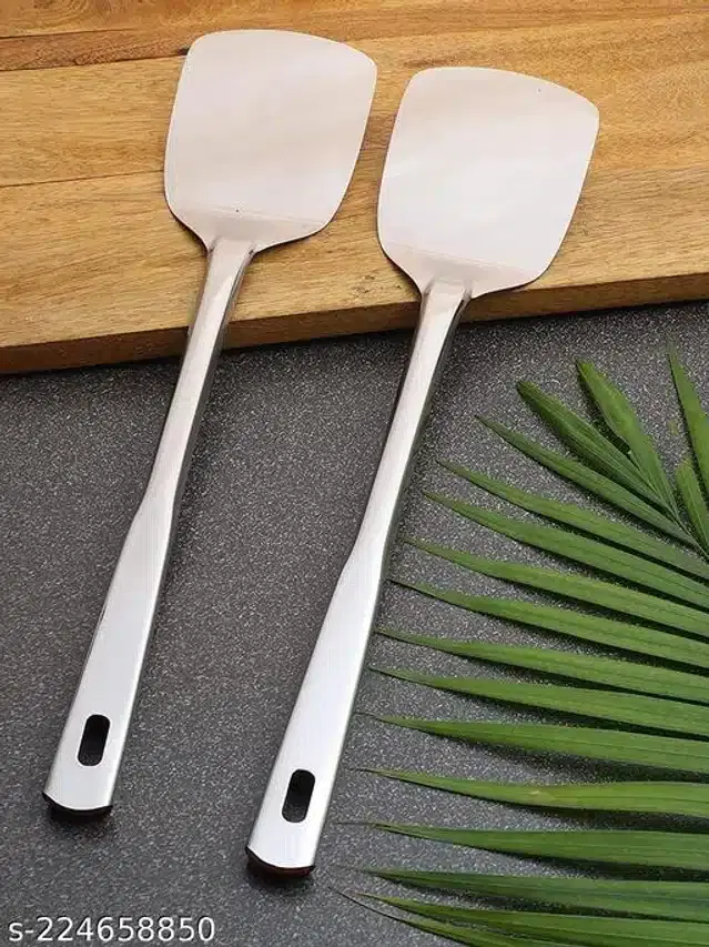 Stainless Steel Satulas for Dosa, Silver, Pack of 2