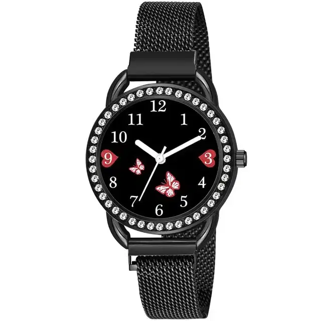 Analog Watch for Girls (Black)